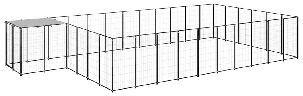 vidaXL Canil 19,36 m² aço preto