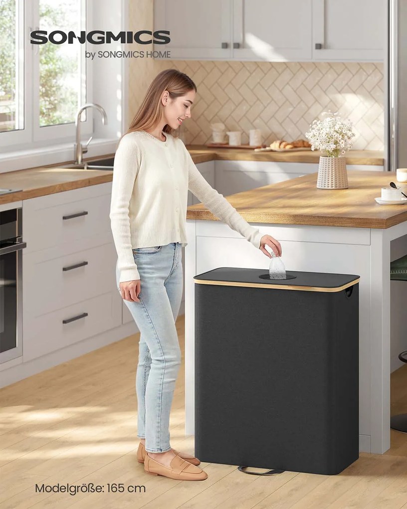 Contentor para recolha de garrafas retornáveis 135 L Preto-bege natural