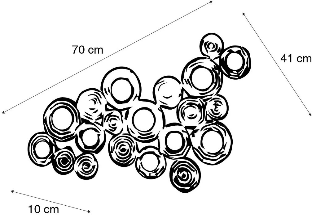 Candeeiro de parede Art Deco cobre 77 cm - Circles