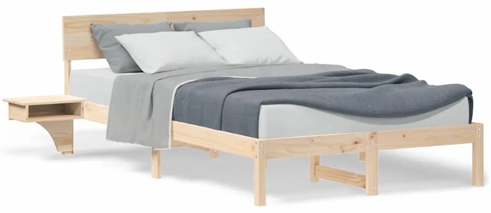 Estrutura de cama com mesas de cabeceira Castanho 120 x 200 cm