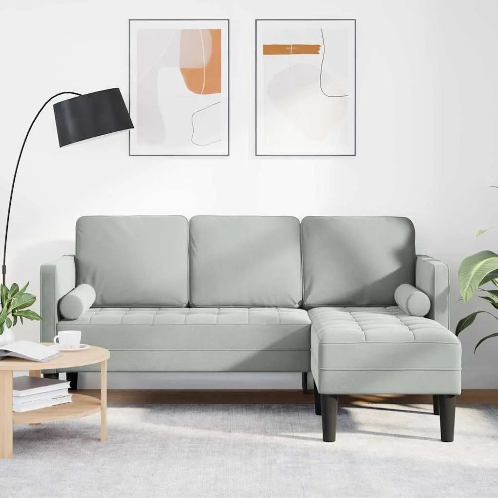 vidaXL Conjunto de Sofás Cinzento-claro 173 x 131 x 67 cm Veludo
