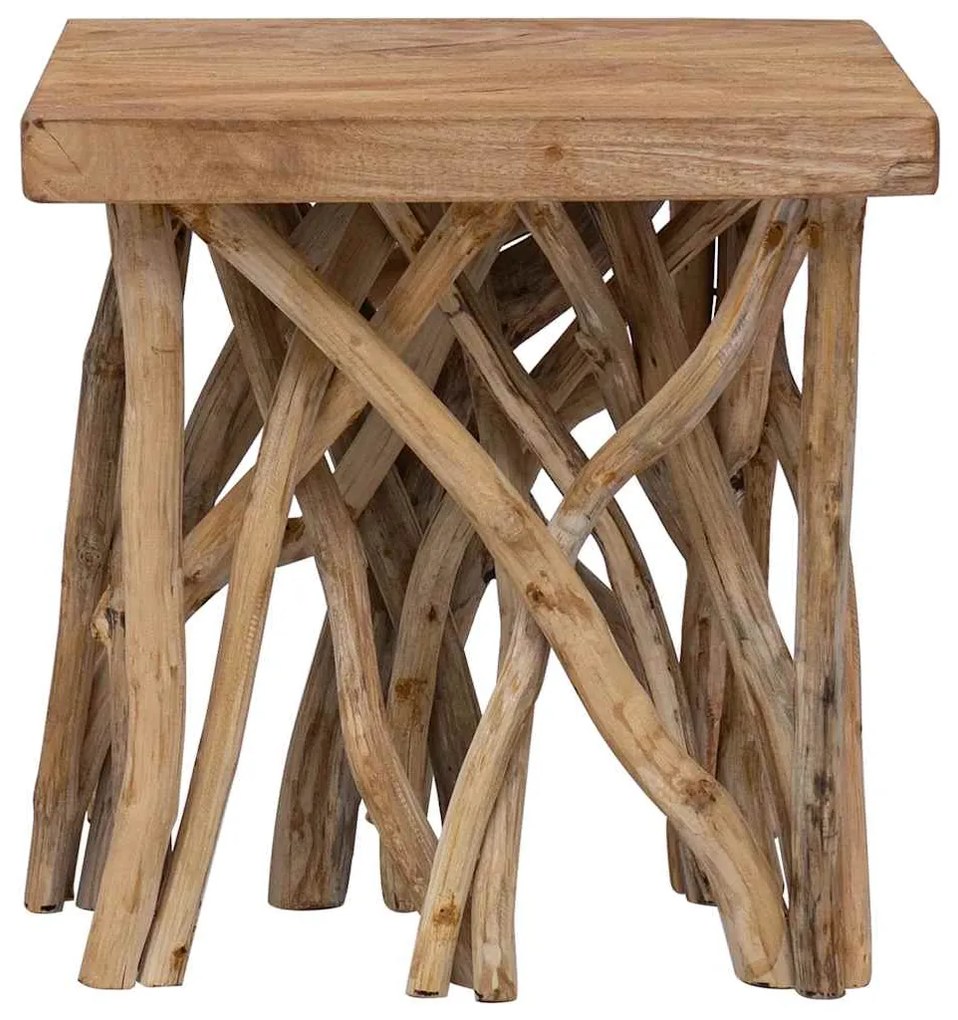 Mesa de centro de troncos 40x40x40 cm mistura madeira reciclada