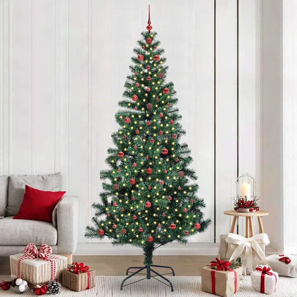 vidaXL Árvore de Natal Artificial Pré-iluminada Verde 240 cm