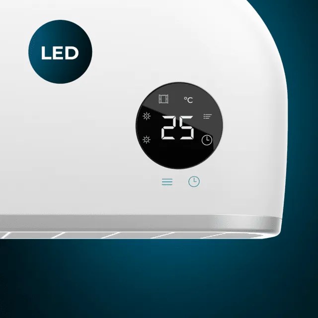 Aquecedor de Casa de Banho cerâmico com 2.000 W ReadyWarm 2000 Max Box Ceramic, display LED, controle remoto e proteção IPX2