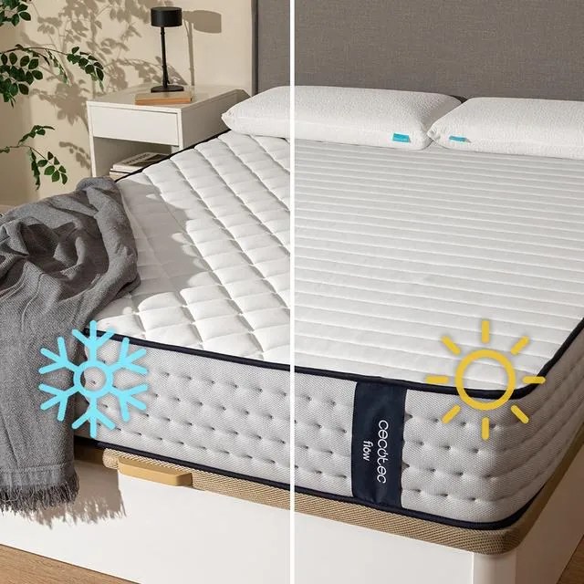 Colchão Flow 6700 Hybrid 150x190 com 7 zonas de firmeza diferentes com estrutura de molas box firme e leve