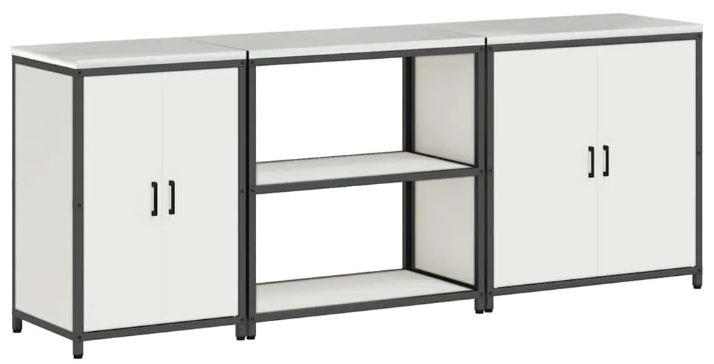 Conjunto de Armazenamento de Cozinha 3 pcs Branco