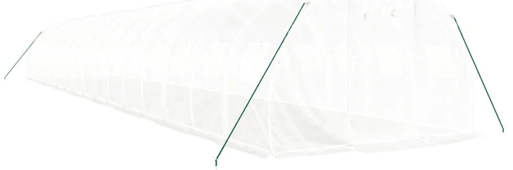 Estufa com estrutura de aço 48 m² 16x3x2 m branco