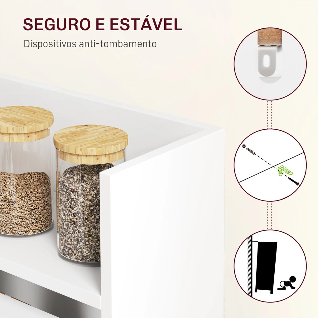 Mesa Dobrável de Jantar Mesa de Cozinha com Folha Abatível 4 Compartimentos (CADEIRAS NÃO INCLUIDAS) Até 3 Pessoas 78,5x91x93 cm Branco