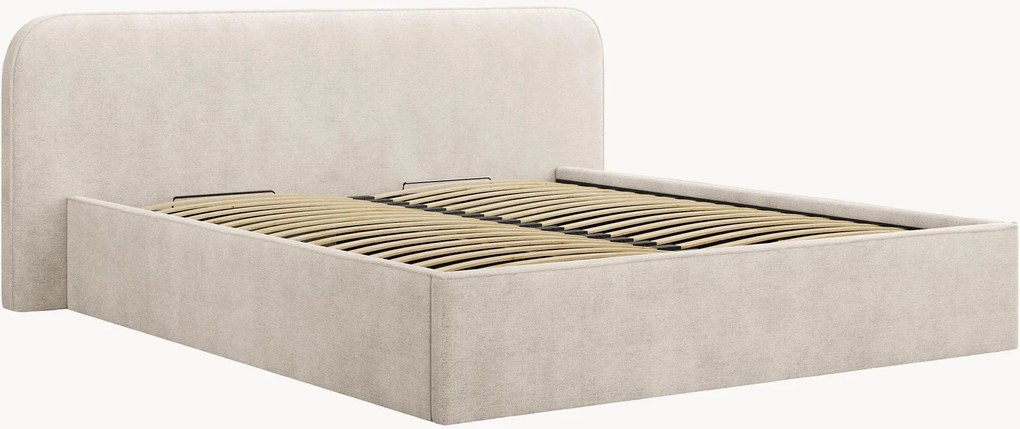 Cama estofada com arrumação Elizabeth
