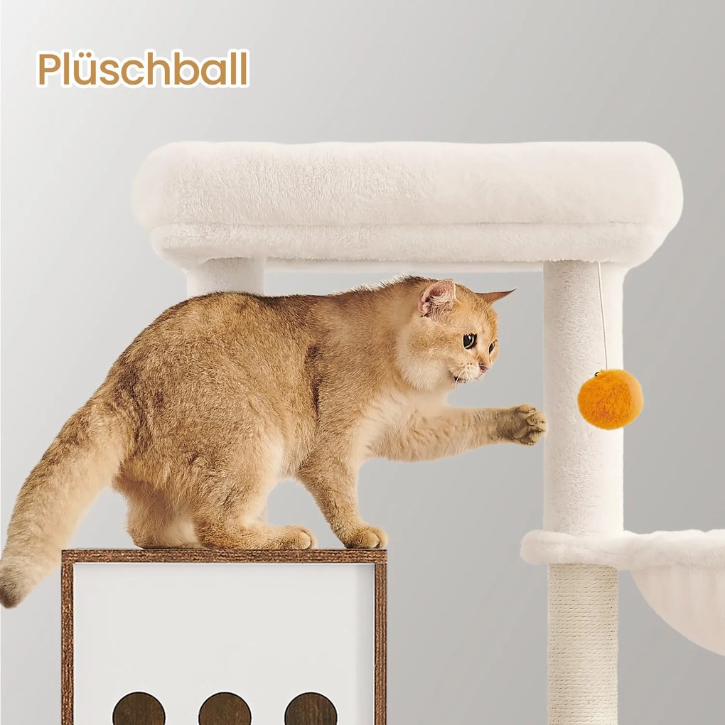 Arranhador para gatos 2 em 1 com caixa de areia 60 x 52 x 185 cm (C x L x A) castanho vintage