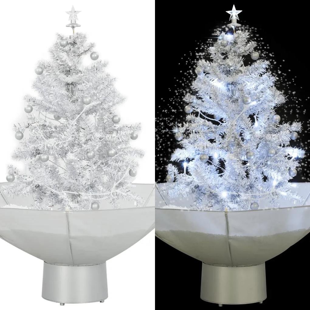Árvore de Natal com neve base formato guarda-chuva 75 cm branco