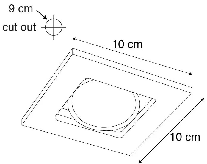 LED Conjunto de 10 focos embutidos inteligentes pretos com Wi-Fi GU10 - Qure Moderno,Design