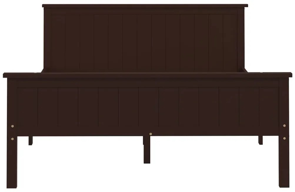Estrutura de cama 160x200 cm pinho maciço castanho-escuro