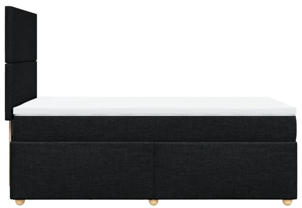 Cama com molas/colchão 80x200 cm tecido preto
