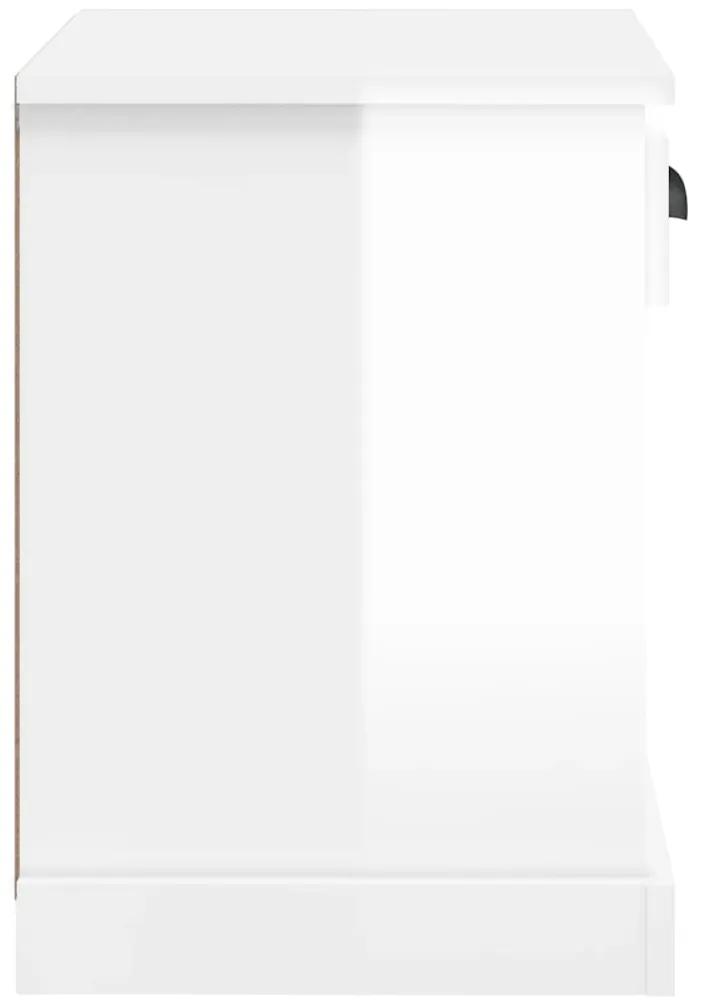 Mesas de cabeceira 2 pcs 43x36x50 cm branco brilhante