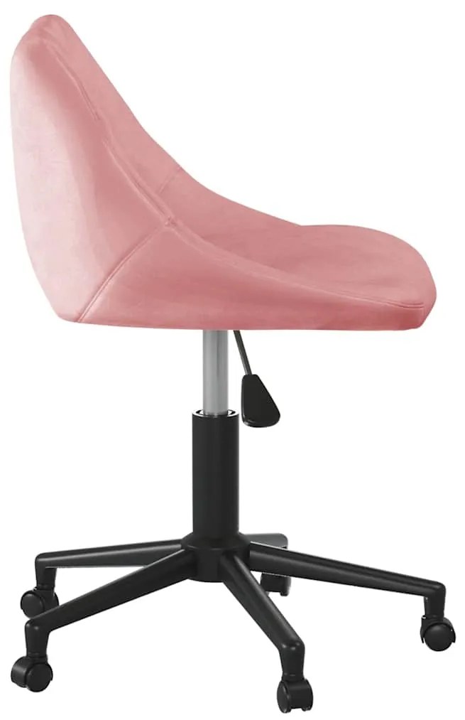 Cadeira de escritório giratória veludo rosa
