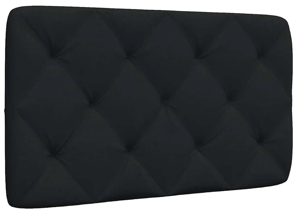 vidaXL Almofadão de cabeceira 90 cm tecido preto