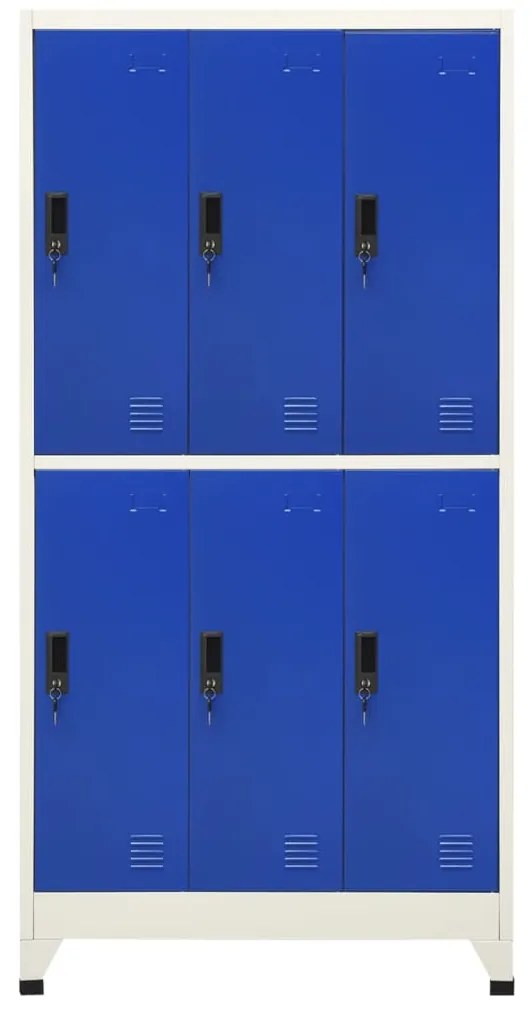 Cacifo aço 90x45x180 cm cinzento e azul