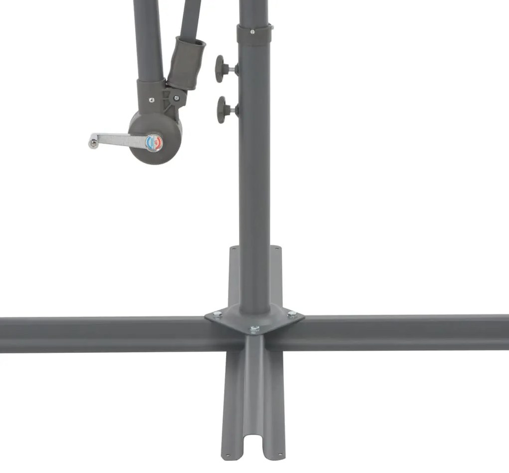 Guarda-sol cantilever c/ poste alumínio 300cm cinza-acastanhado