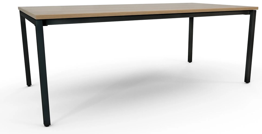 Mesa de Reunião 2400x1200mm - Alfa Preto/Carvalho Mediterrâneo