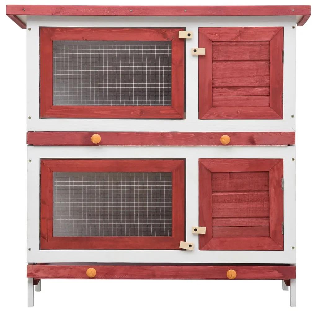 Coelheira de exterior 4 portas madeira vermelho