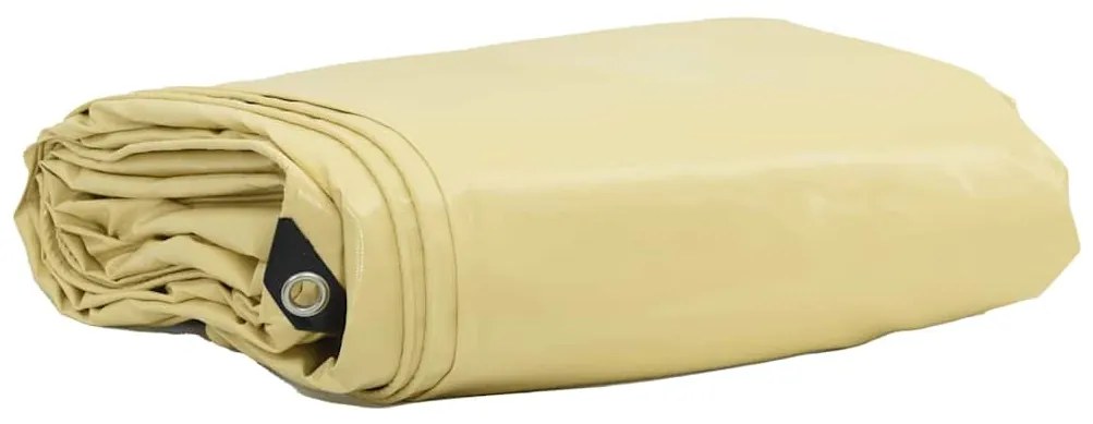 vidaXL Lona 650g / m² Bege 4 x 7 m Lona com revestimento em PVC