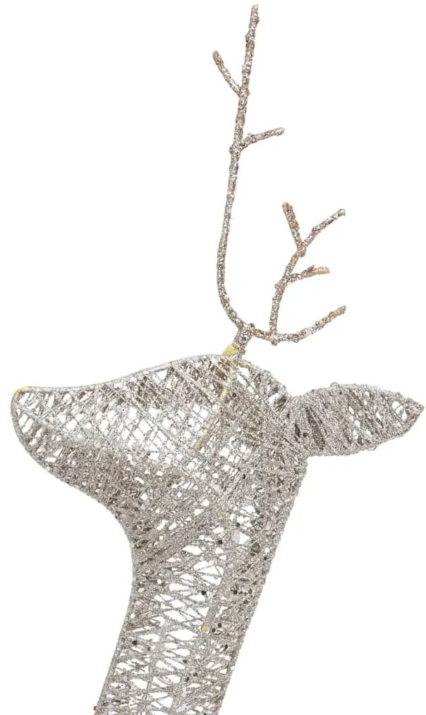Renas de Natal 6 pcs malha dourado/branco quente