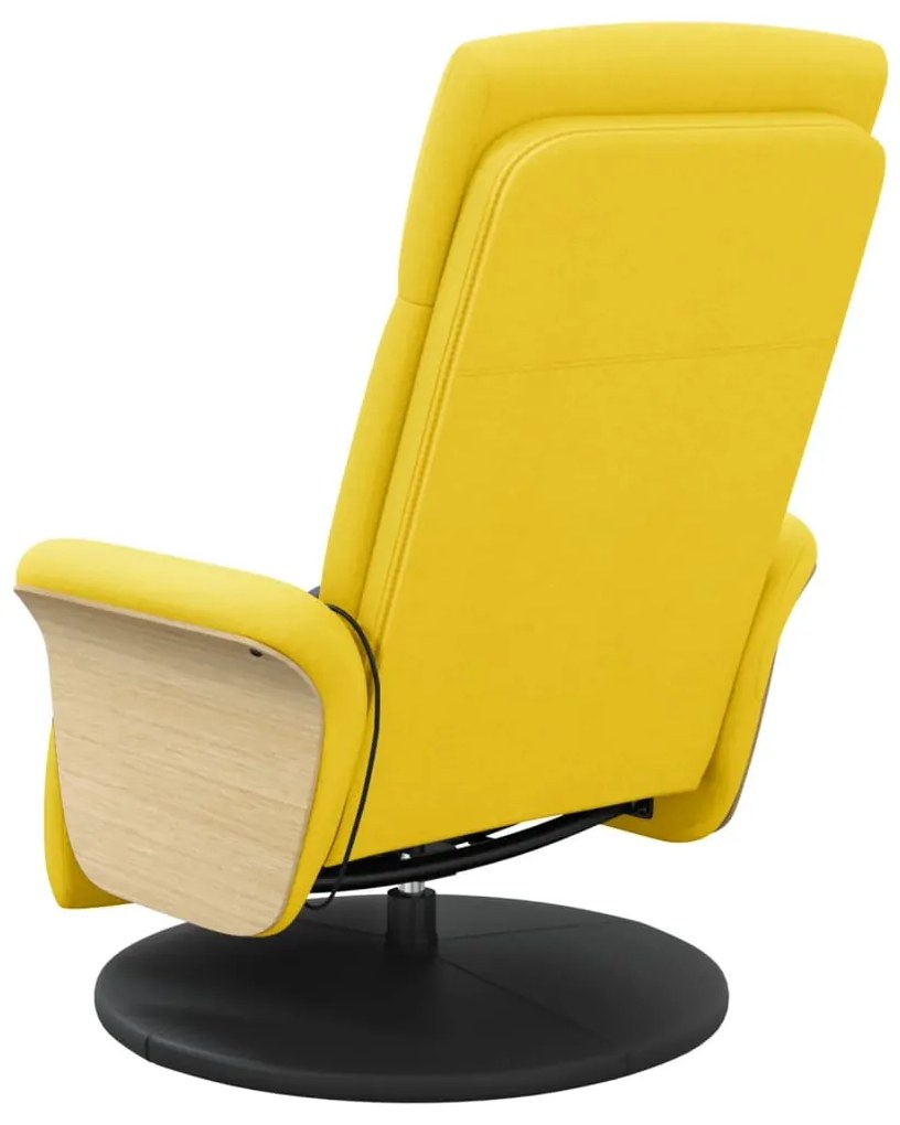 Cadeira de massagens reclinável c/ apoio de pés tecido amarelo