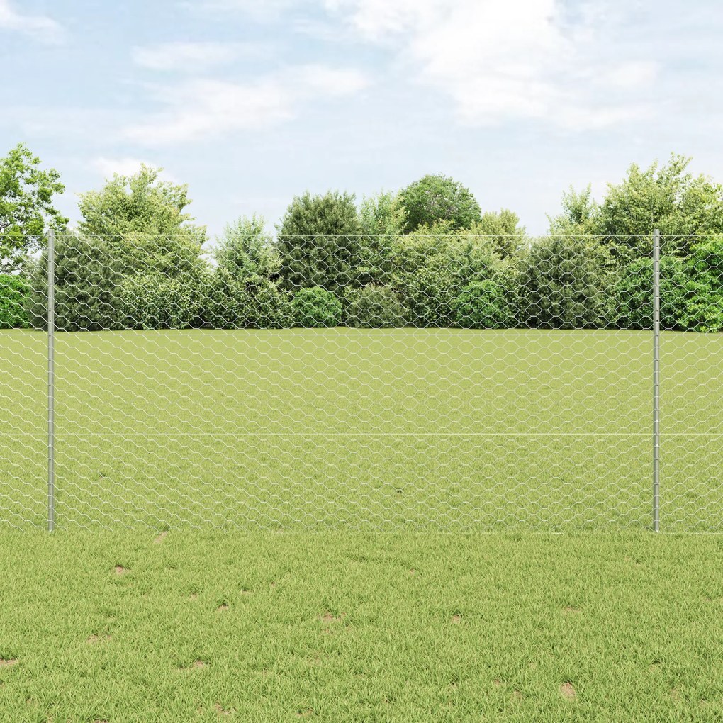 Postes de Cerca vidaXL 22 pcs U-Channel 120 cm Aço Galvanizado, Cerca