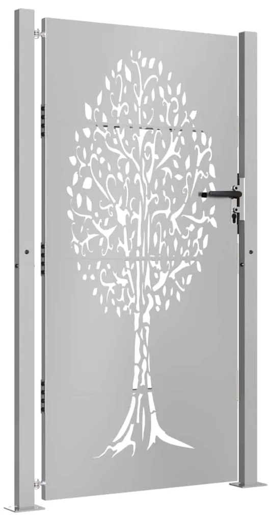 Portão de jardim 105x180 cm aço corten design árvore