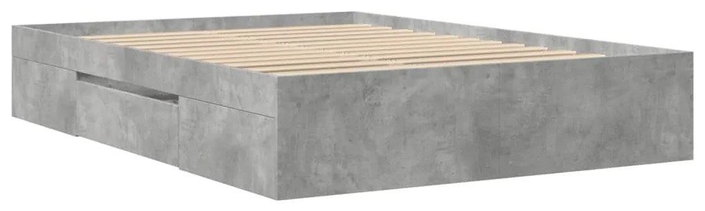 Estrutura de cama 140x190 cm derivados de madeira cinza cimento