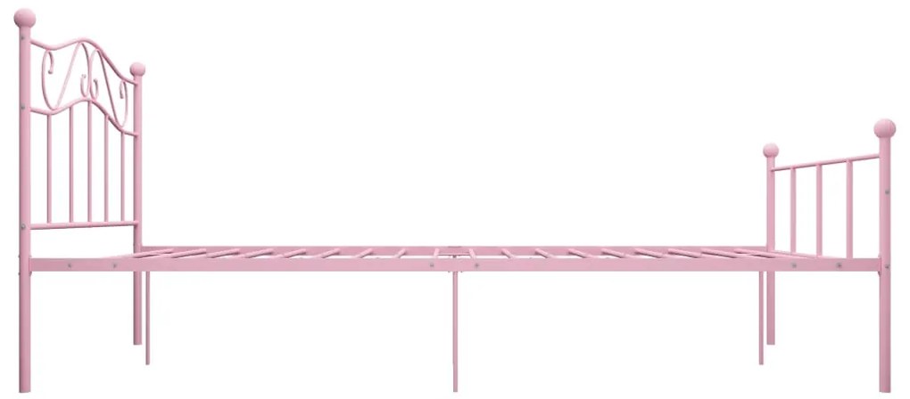 Estrutura de cama 160x200 cm metal rosa