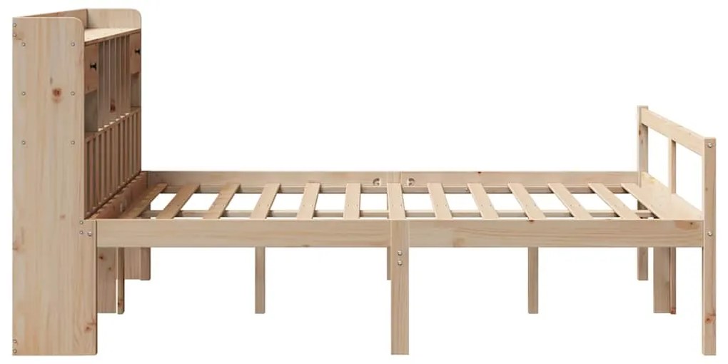 Cama com estante sem colchão 140x190 cm pinho maciço