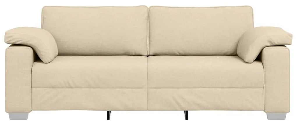 Sofá 3 lugares creme, 178 cm, tecido