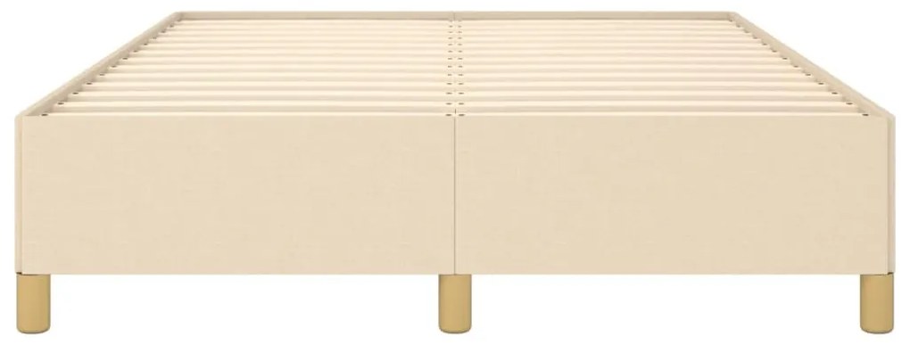 Estrutura de cama sem colchão 140x200 cm tecido cor creme