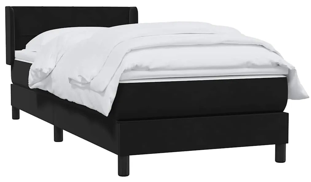 Cama com molas/colchão 80x220 cm veludo preto