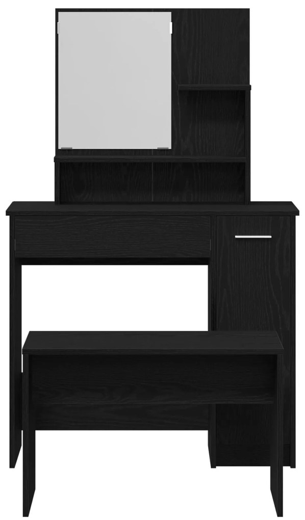 Conjunto de Toucador vidaXL Carvalho Preto Madeira Engenheirada, Touca