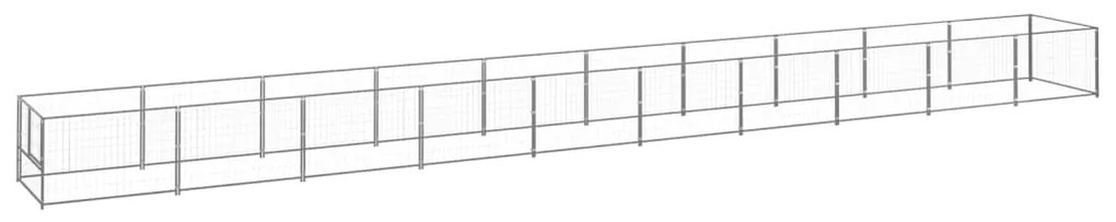 vidaXL Canil para cães 10 m² aço prateado