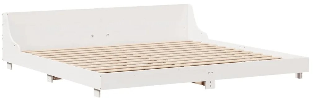 Cama sem colchão 180x200 cm madeira de pinho maciça branco