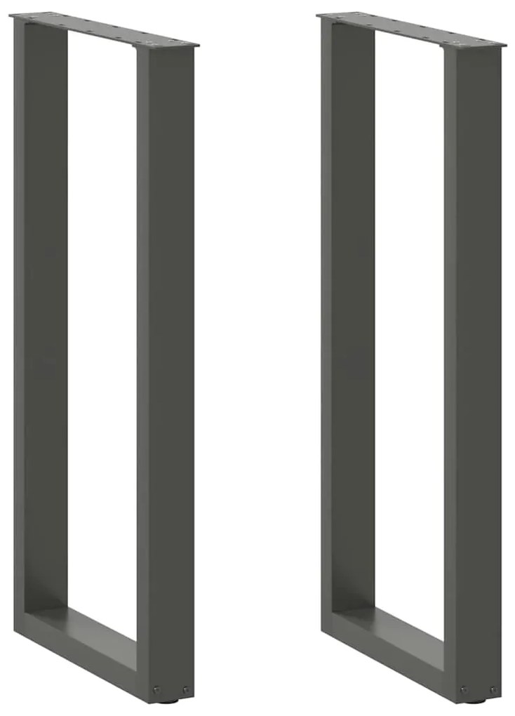 vidaXL Pés para mesa de bar em formato de U, 2 peças, antracite, 40x(100-101) cm, aço