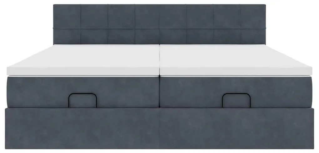 Estrutura cama otomana colchões 160x200 cm cinzento escuro