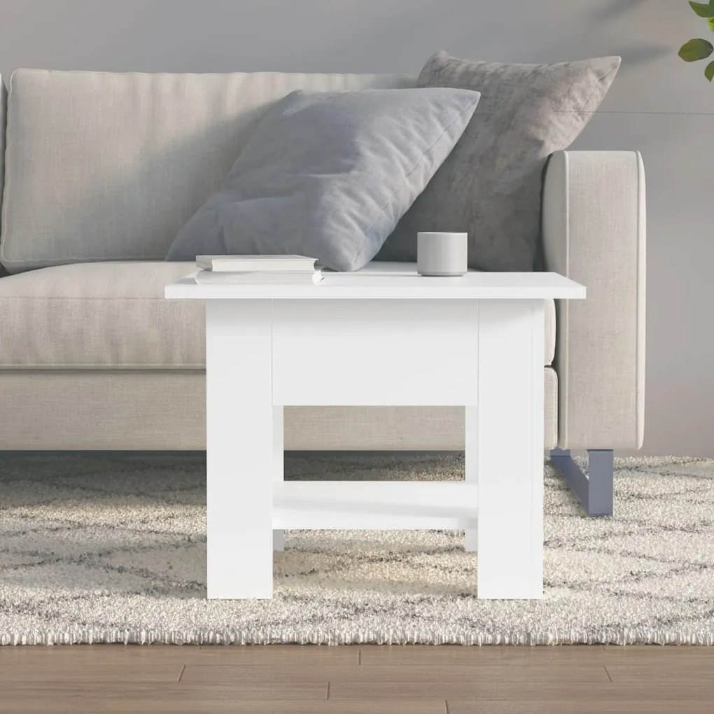 Mesa de centro 55x55x42 cm contraplacado branco