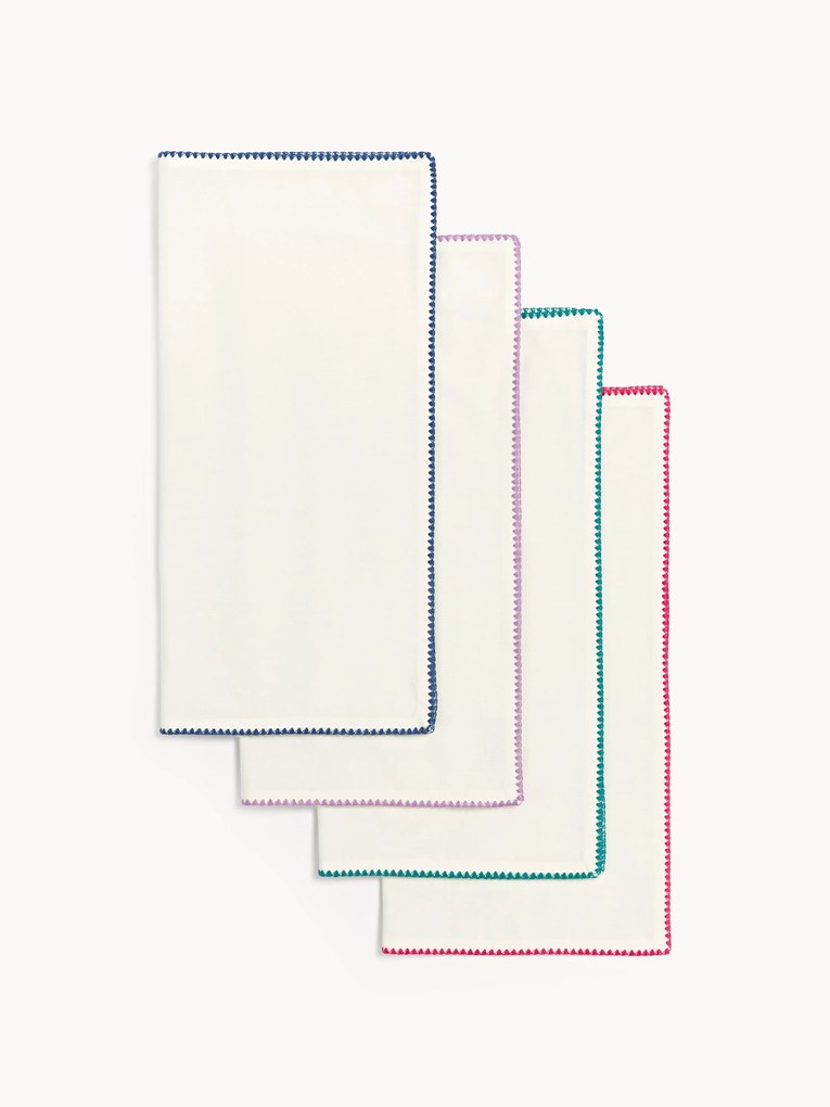 Guardanapos de tecido artesanais Zigzag, conjunto de 4