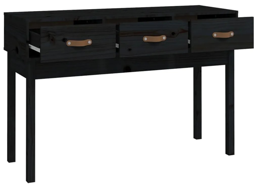 Mesa consola 114x40x75 cm madeira de pinho maciça preto