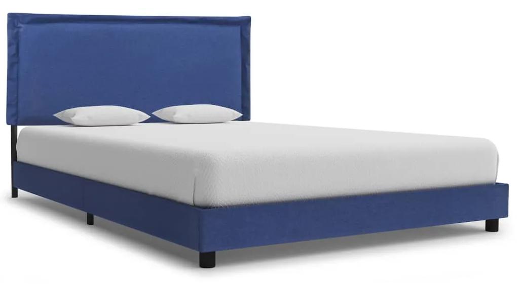 280992 vidaXL Estrutura de cama 120x200 cm tecido azul