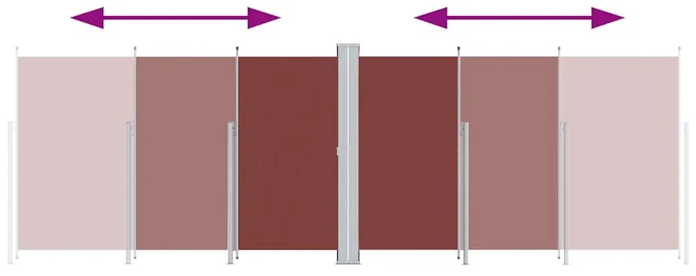 Toldo lateral retrátil 200x600 cm castanho