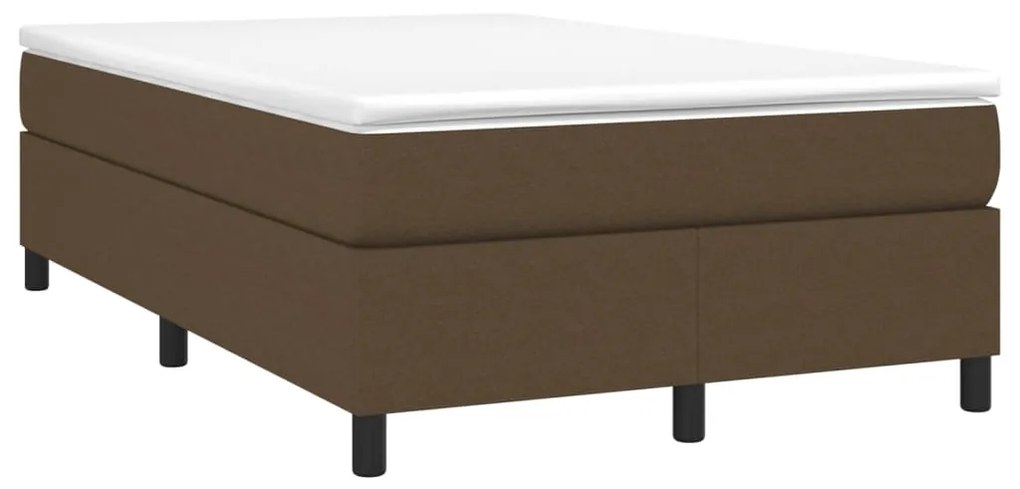 Estrutura de cama sem colchão 120x200 cm tecido castanho-escuro