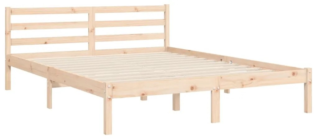 Estrutura de cama com cabeceira 140x190 cm madeira maciça