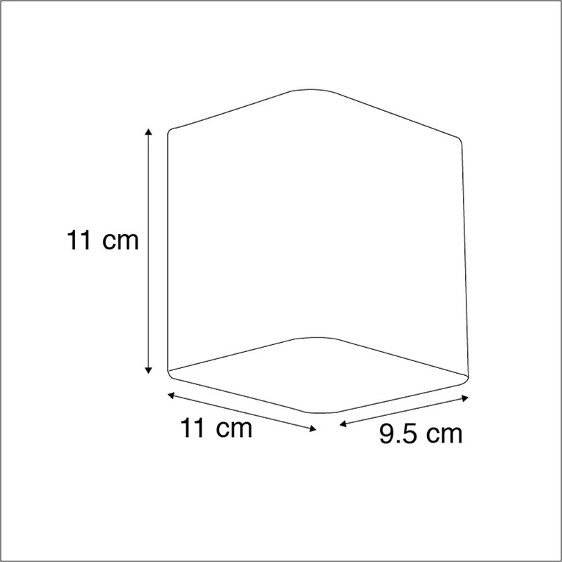 Candeeiro de parede moderno cinzento escuro incl. LED IP54 quadrado - Evi Moderno
