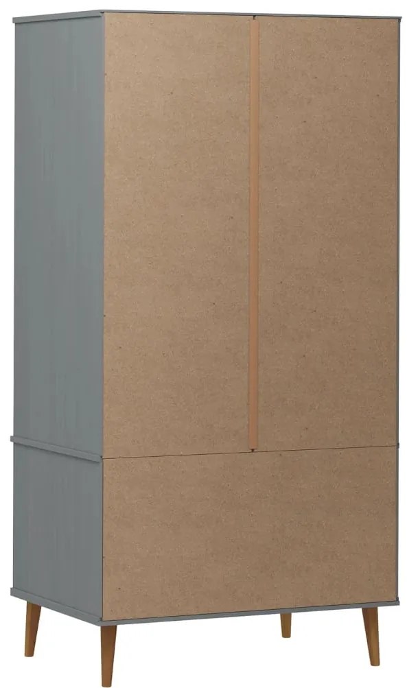 Roupeiro MOLDE 90x55x175 cm pinho maciço cinza